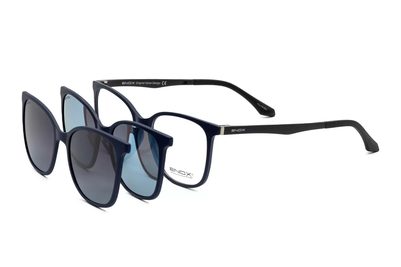 Occhiali da vista con clip sole ENOX MOD. 44UE + 2 CLIP POLARIZED