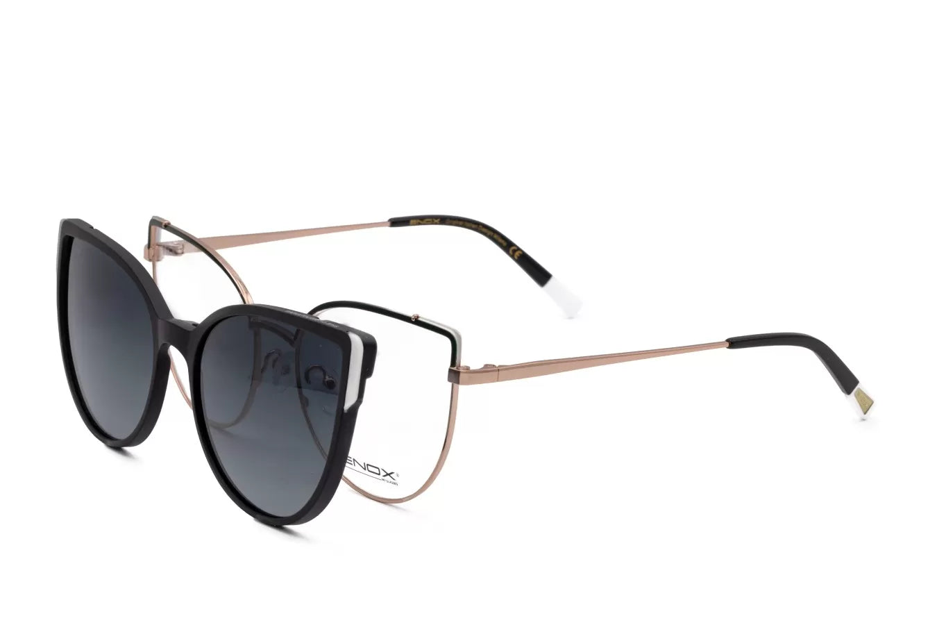 Occhiali da vista con clip sole bianche ENOX 51UE + CLIP POLARIZED