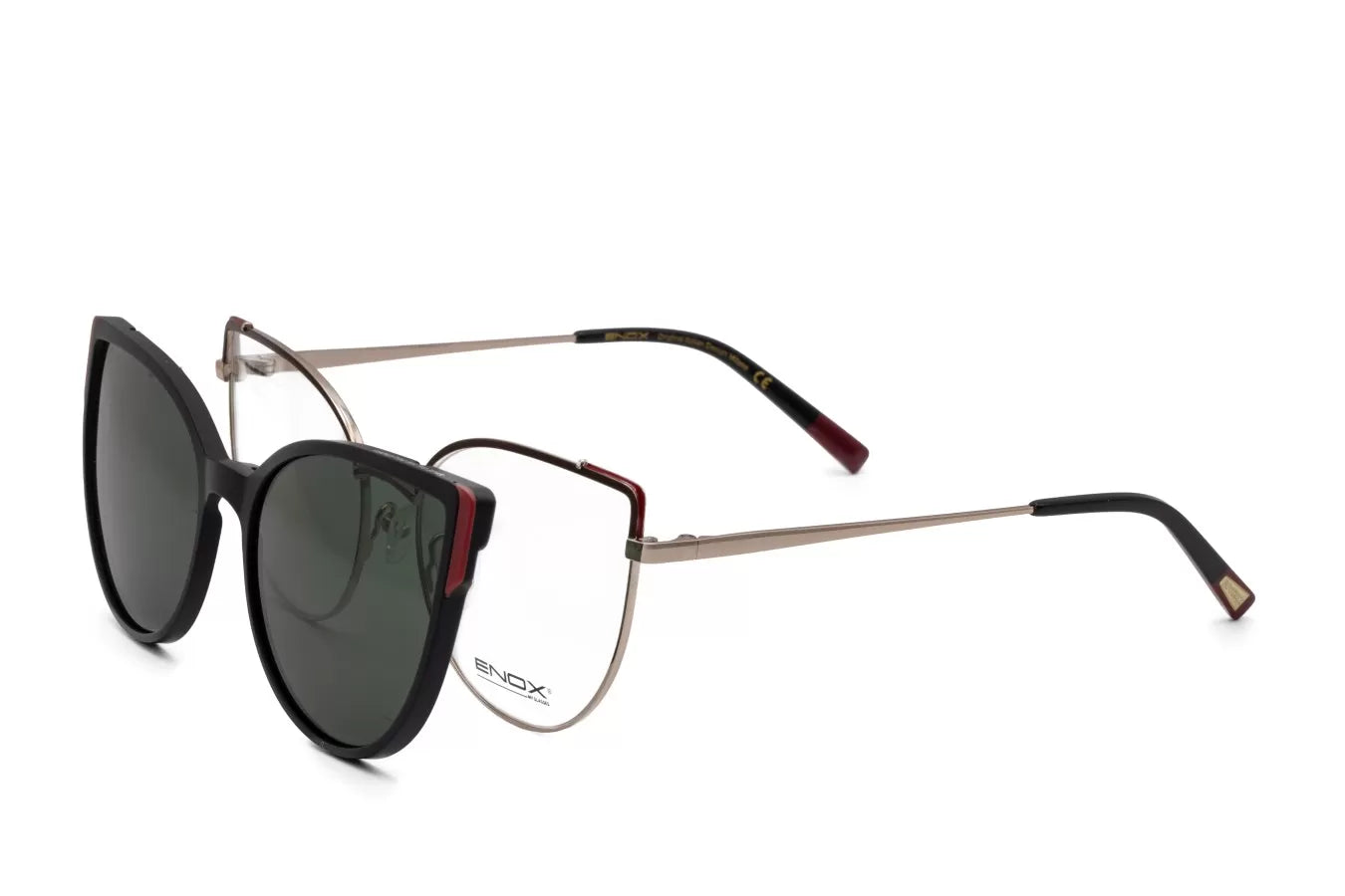 Occhiali da vista con clip sole rosse ENOX 51UE + CLIP POLARIZED