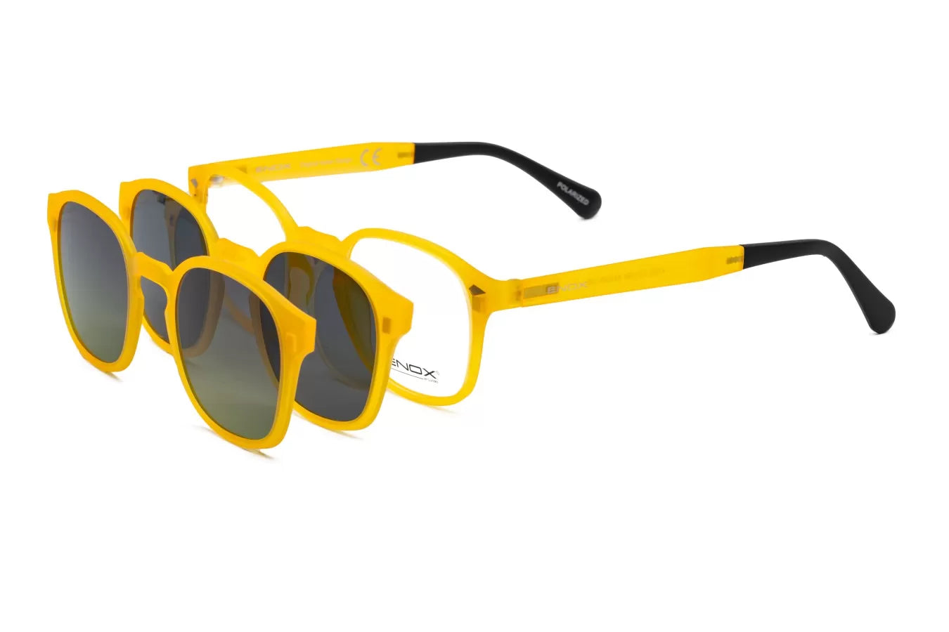 Occhiali da vista con clip sole gialle ENOX 47UE + 2 CLIP POLARIZED